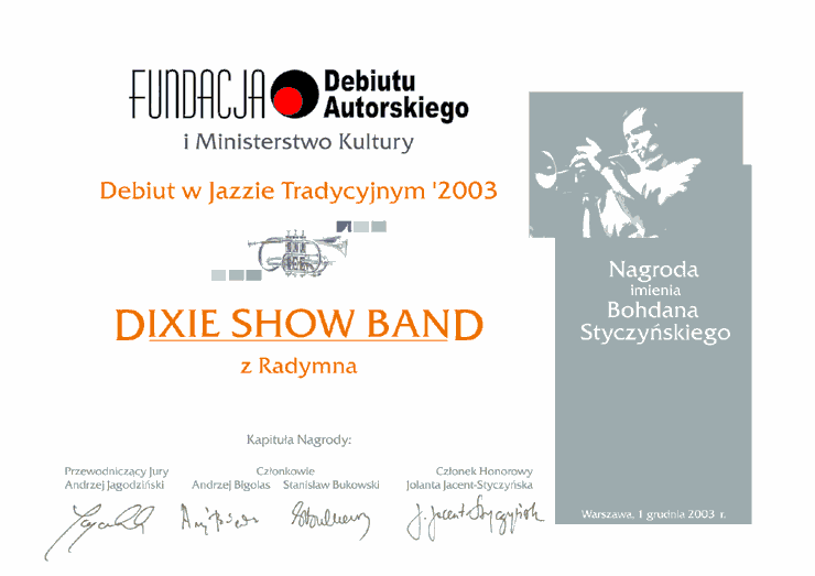 dyplom w jazzie tradycyjnym